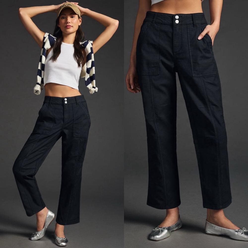 Anthropologie Black Wide-Leg Pants